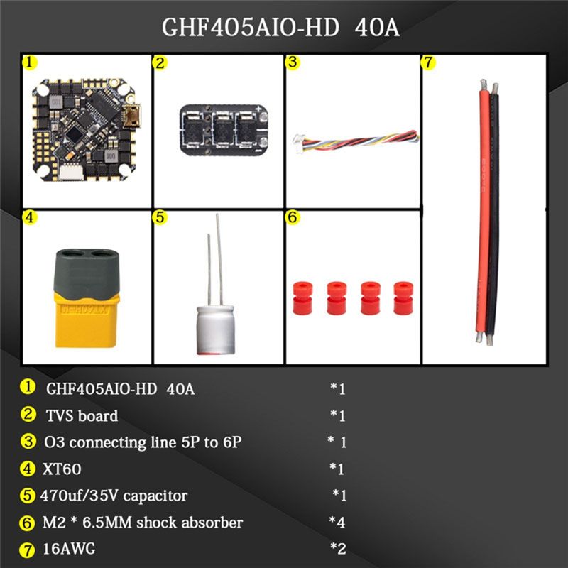 Drone With Rc 2 - ABTI-GHF405AIO-HD 40A Contrôleur de vol AIO