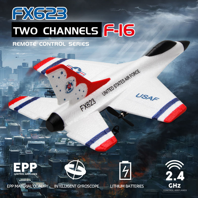 Rc Wing Glider - Nouveau Fx623/F16 RC avion deux canaux