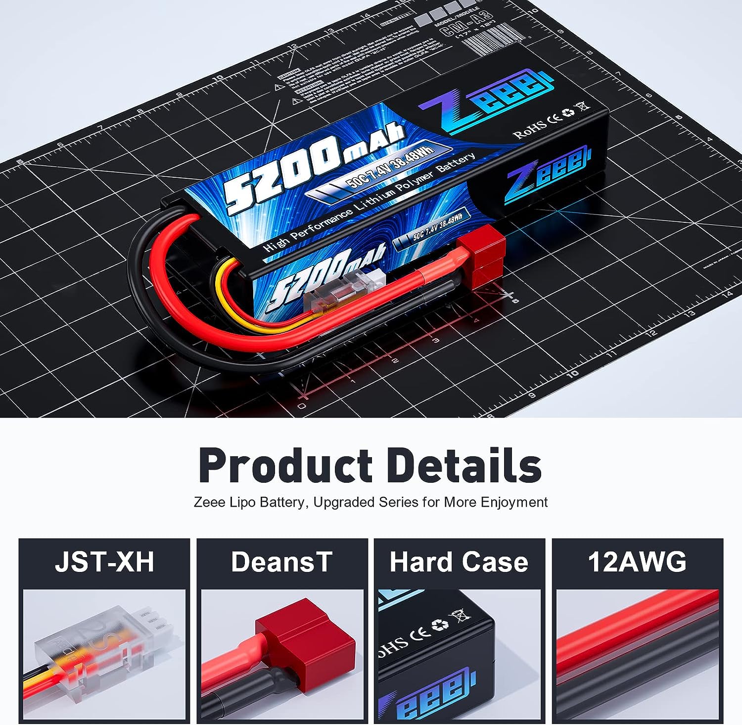 Zeee 5200mAh 2S RC Lipo batter - Drone Rc Boat avis et prix