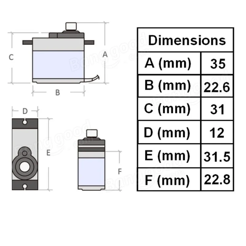 4 pièces MG92B 13.8g 3.5KG cou - Drone Rc Boat avis et prix