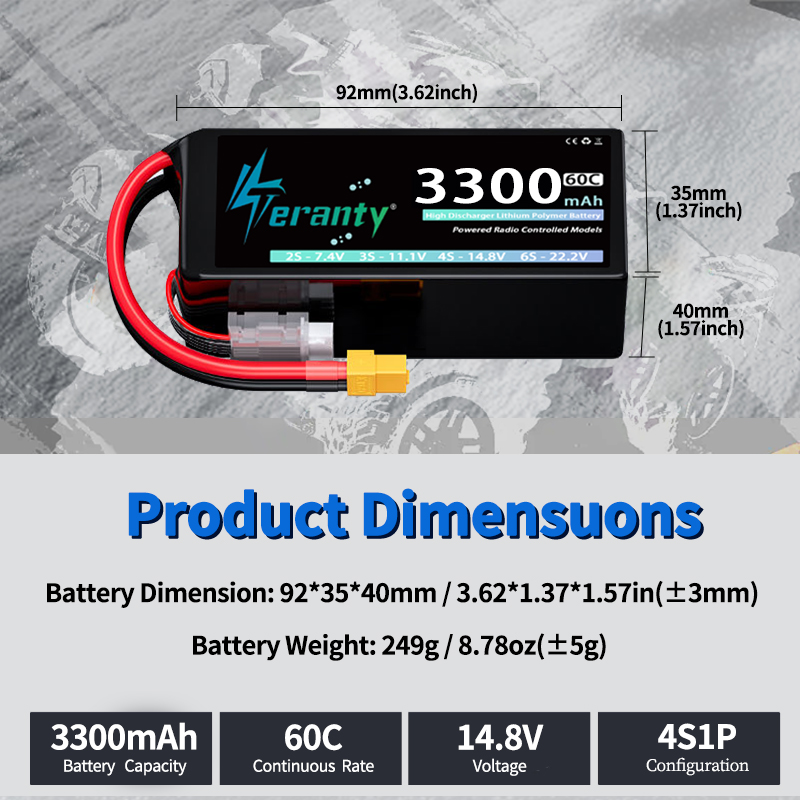 Batterie Lipo TERANTY 4S 3300m - Drone Rc Leading avis et prix