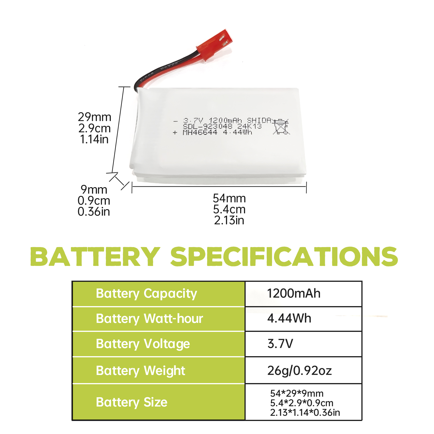 Batterie Lipo 3.7V 1200mAh 30C - Drone Mjx Rc avis et prix