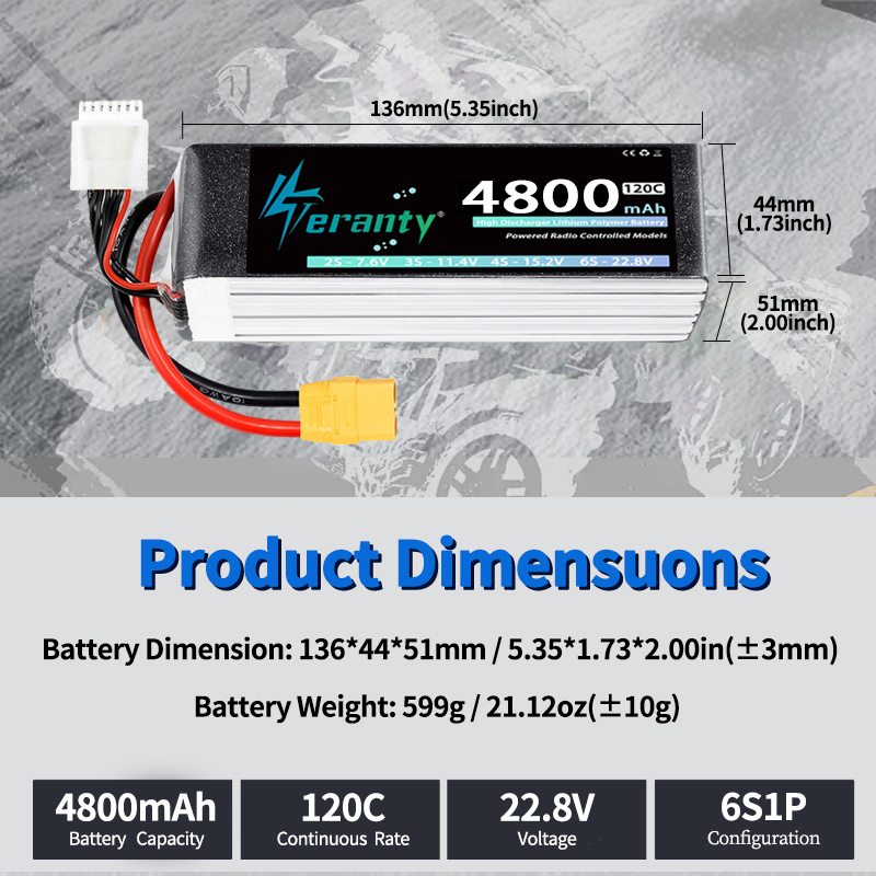 Batterie Lipo TERANTY 6S 4800m - Drone Rc Leading avis et prix