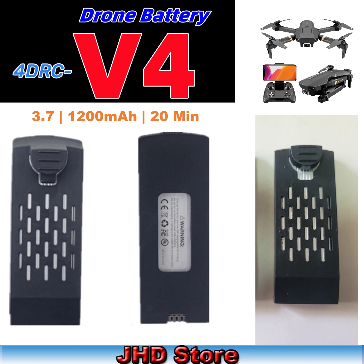 JHD Bateria 4DRC V4 batterie 3 - Drone Rc V4 avis et prix