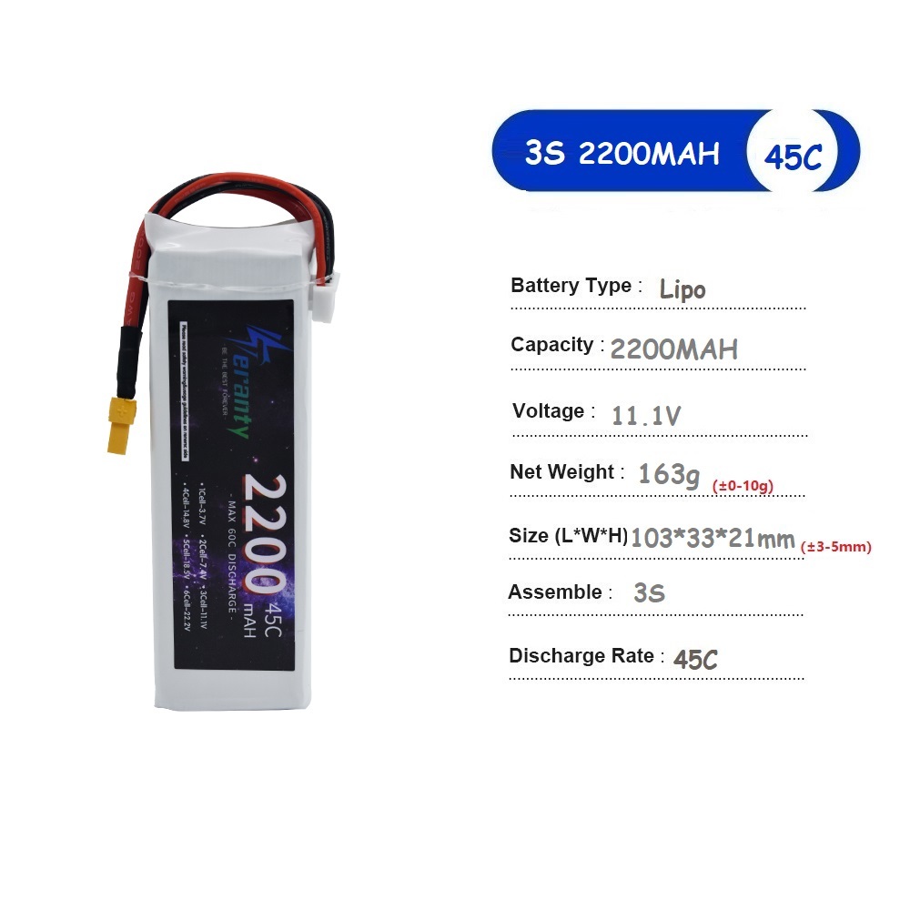 Batterie LiPo 11.1V 3S 1500mah - Drone Rc Race avis et prix